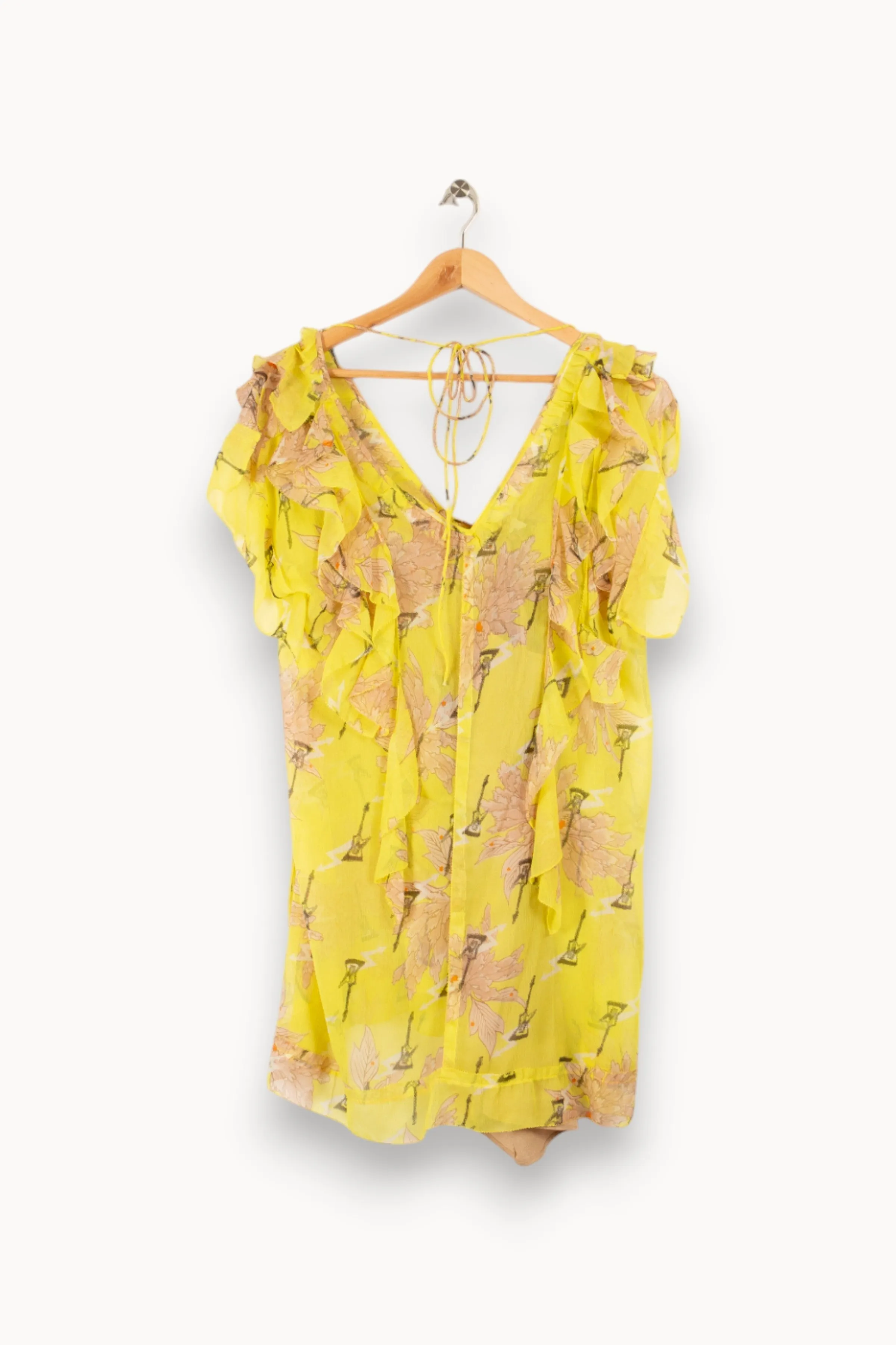 Robe jaune à motifs - Taille S/36