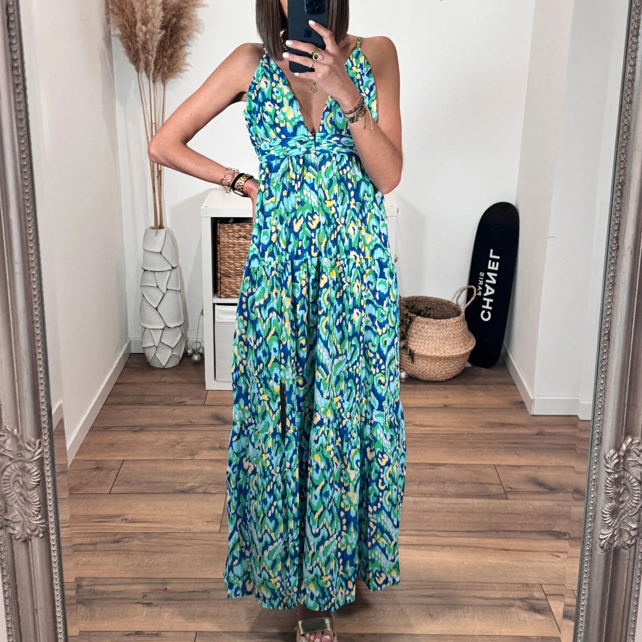 ROBE LONGUE IMPRIME BLEU SOFIA