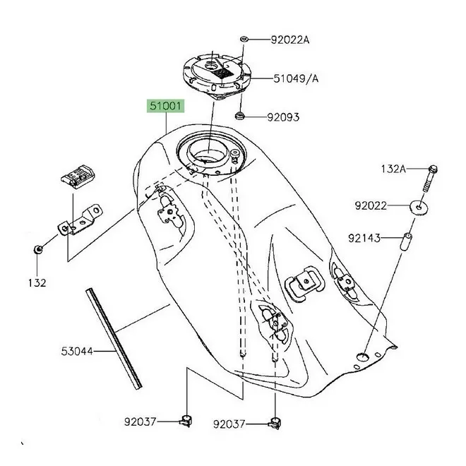Réservoir d'essence Kawasaki KLX 125 (2010-2016) | Moto Shop 35