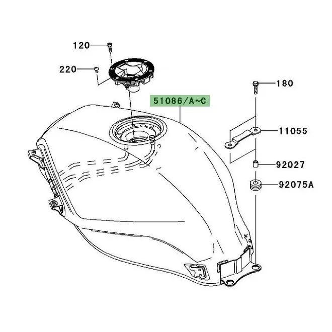 Réservoir d'essence Kawasaki Ninja 250R (2008-2012) | Moto Shop 35