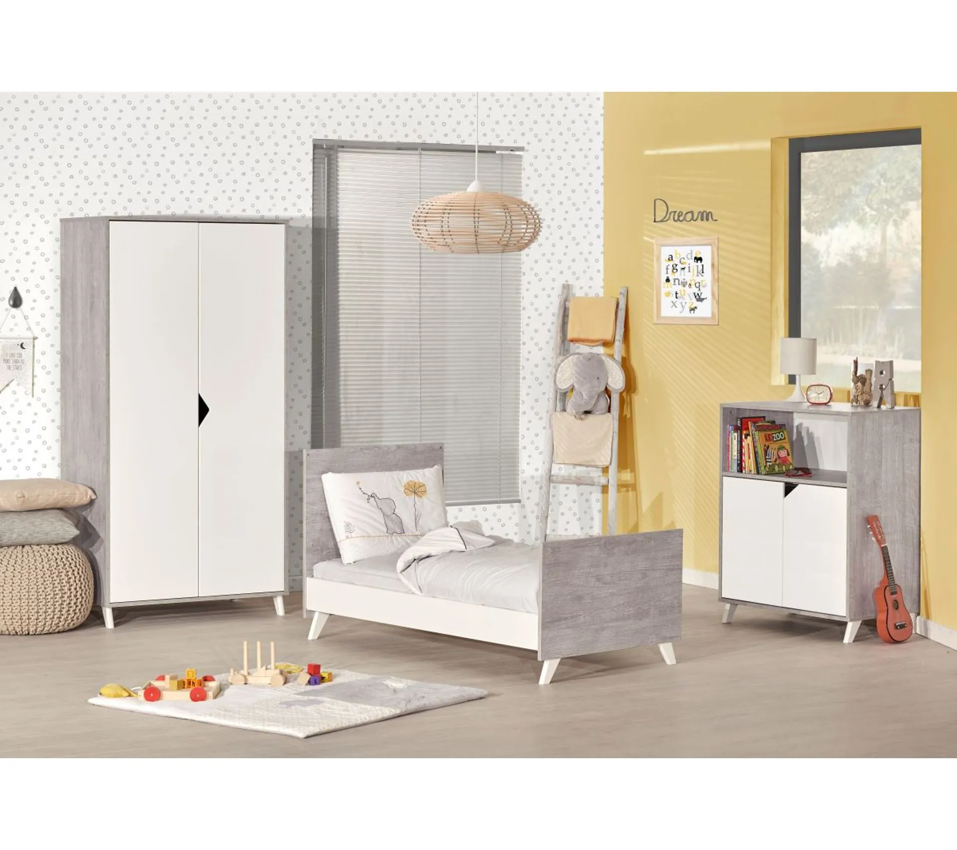 Scandi Gris - Lit Bébé Évolutif 70x140 - Little Big Bed 70x140
