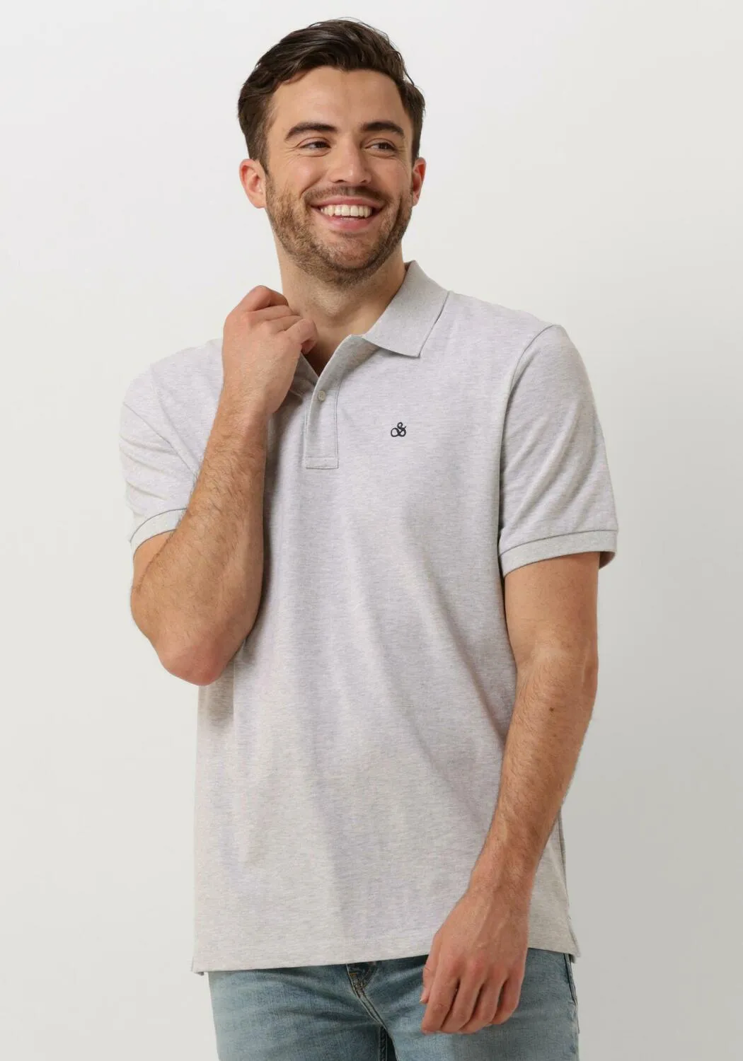 scotch & soda polo essentials - cotton pique polo en blanc