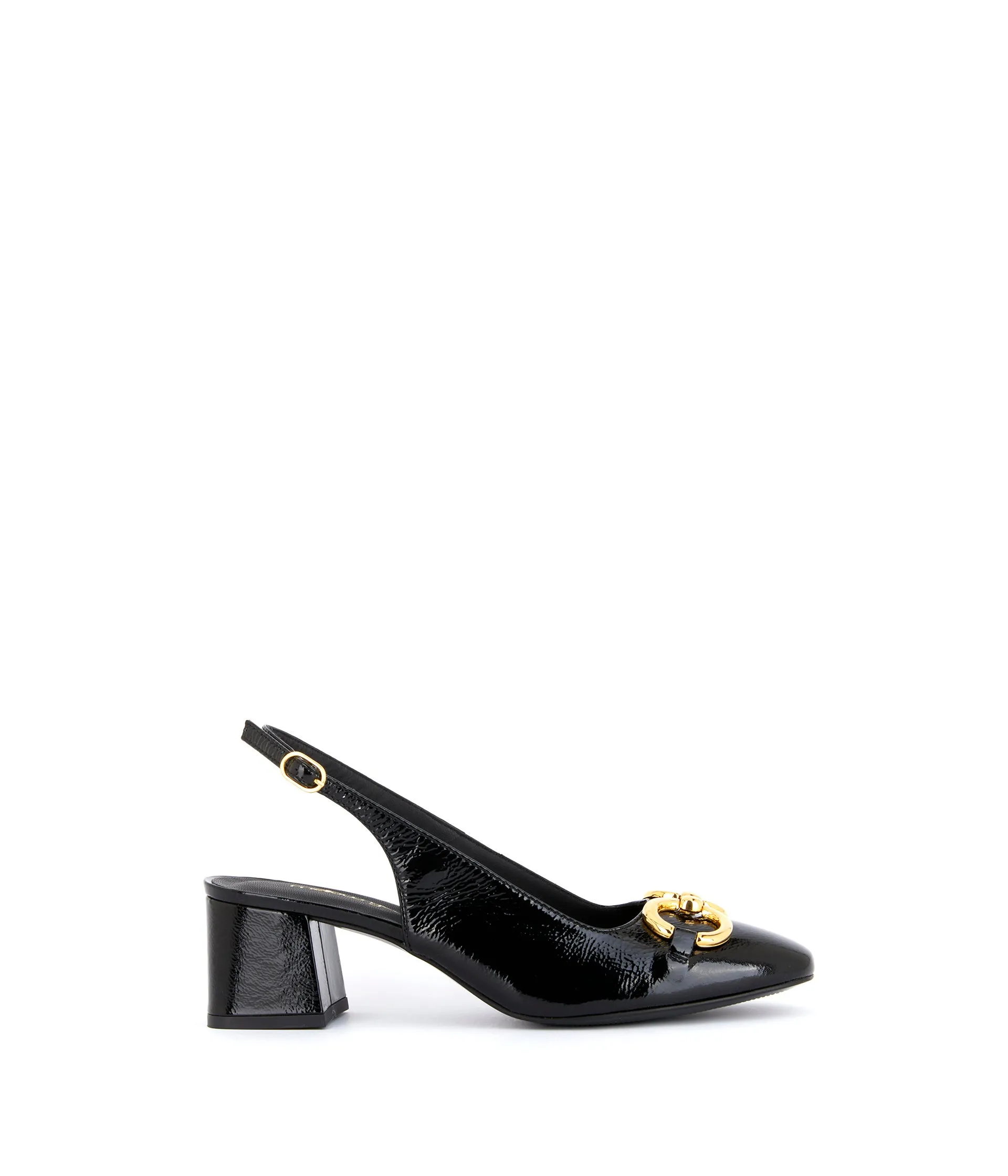Slingbacks noir verni Aria