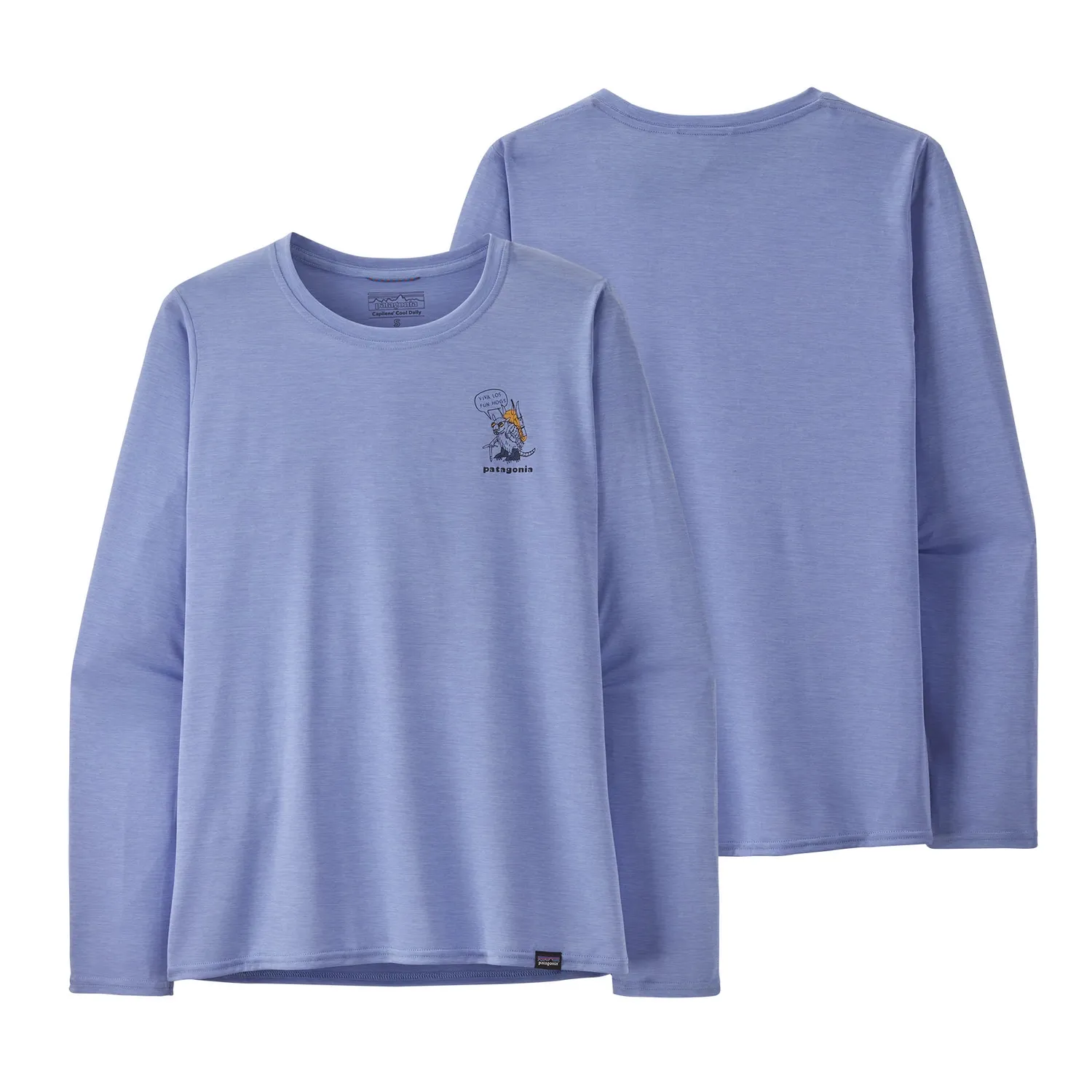 T-shirt anches ongues Patagonia Femme Capilene Cool Daily Graphique Shirt Lands Pale Periwinkle X-Dye