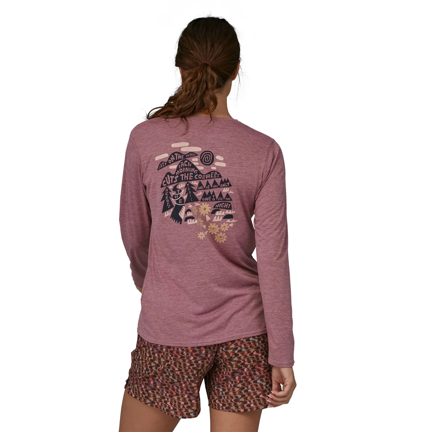 T-shirt anches ongues Patagonia Femme Capilene Cool Daily Graphique Shirt Lands Pale Periwinkle X-Dye