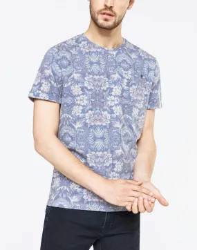 T-shirt bleu tropical chic
