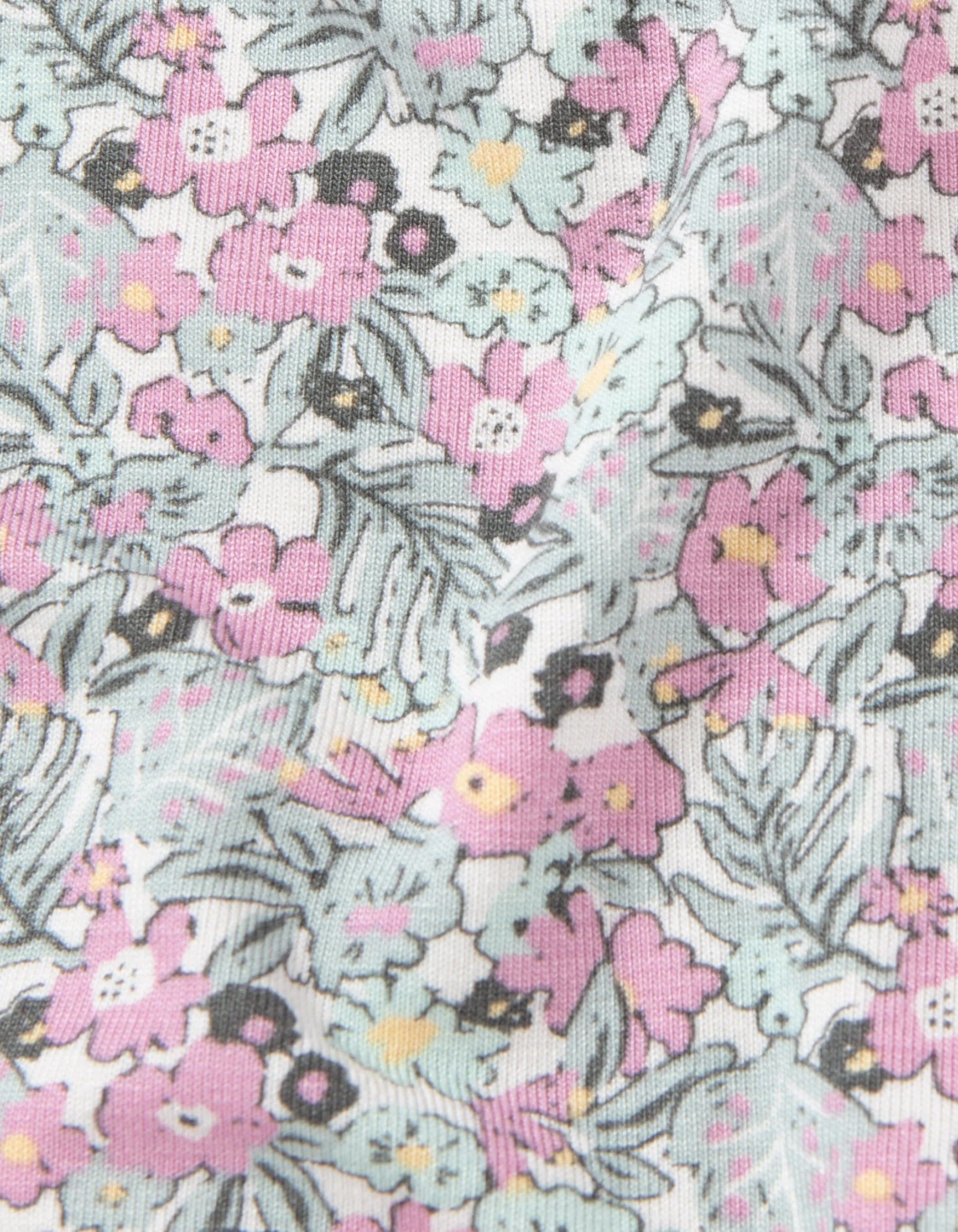 T-shirt kaki imprimé petites fleurs bébé fille
