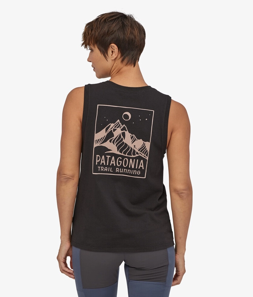 T-shirt Patagonia Femme Ridgeline Runner Organic Muscle Tee Black