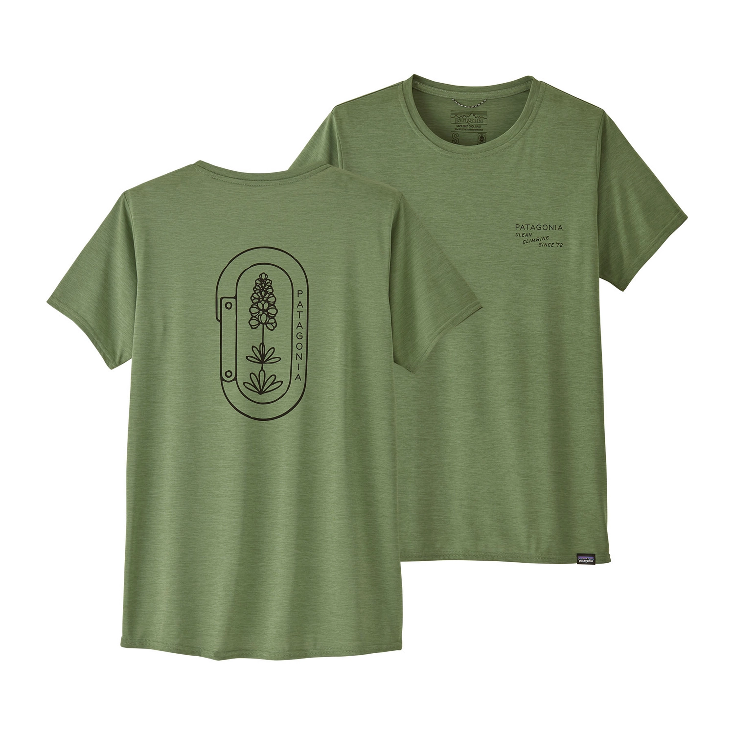T-Shirt Patagonia Femmes Cap Cool Daily Graphic Shirt Sedge Green X-Dye