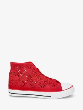 Tennis montantes en crochet - Rouge