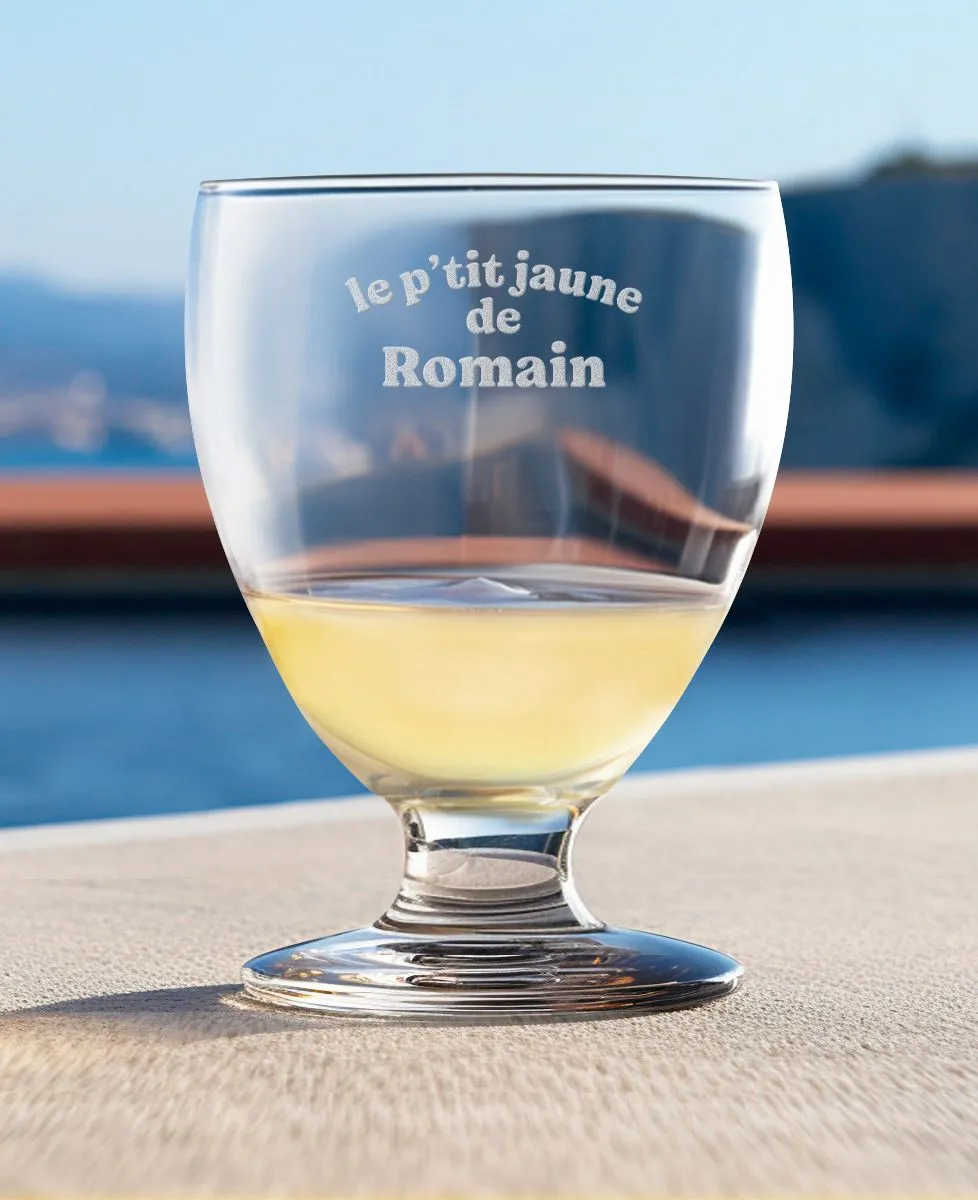 Verre à pastis Le p'tit jaune gravé personnalisé