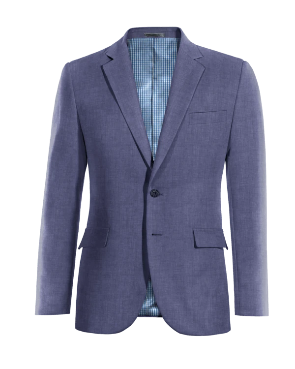 Veste bleue en lin slim fit
