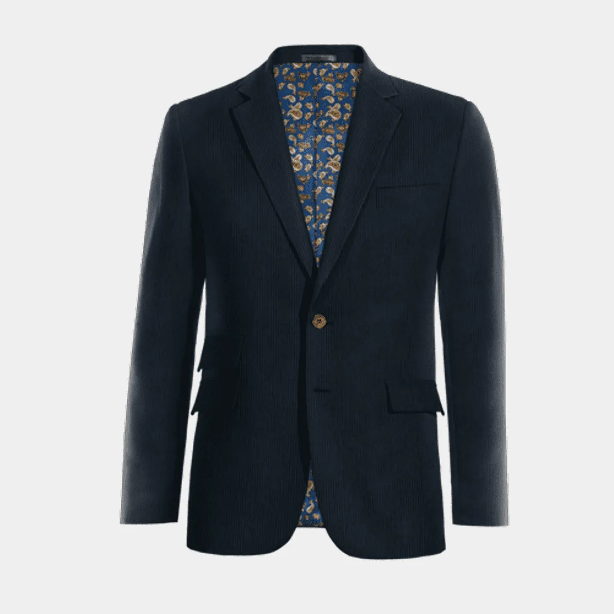 Veste bleue en velours côtelé essentiel avec coudières