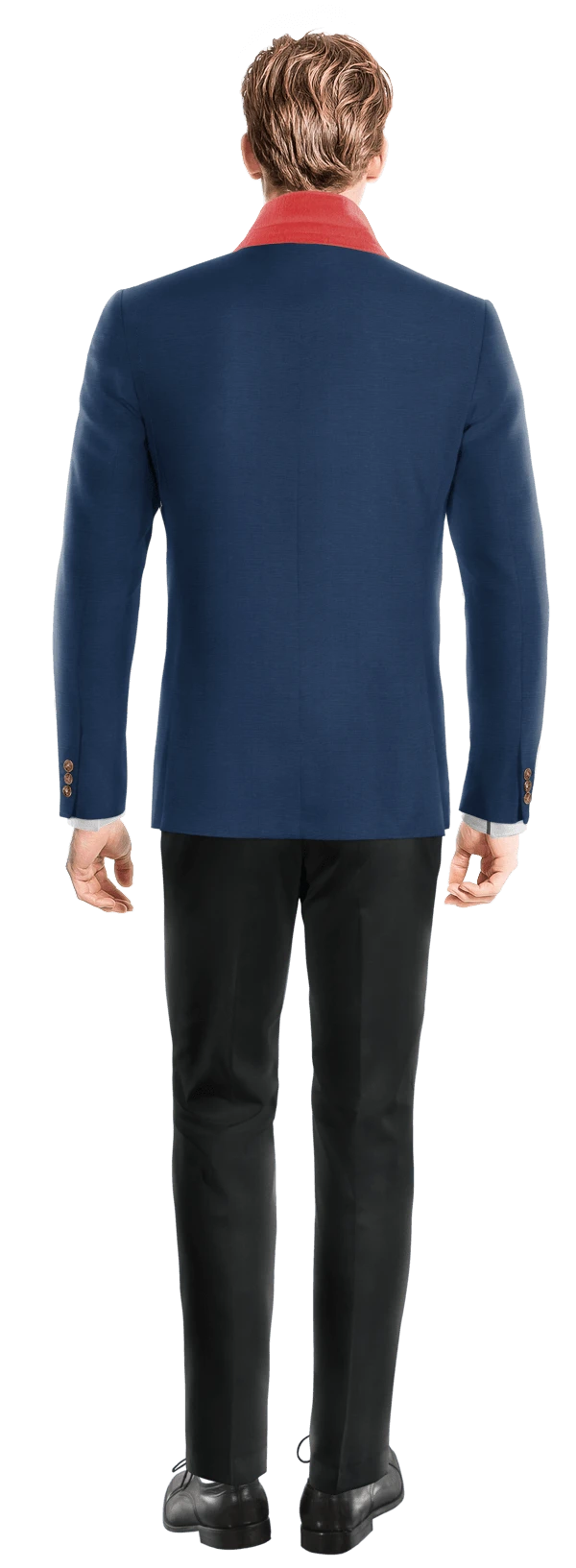 Veste croisée bleu roi revers en pointe édition limitée