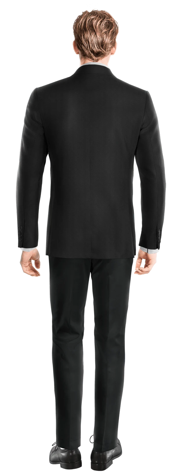 Veste croisée noir onyx revers en pointe essentiel