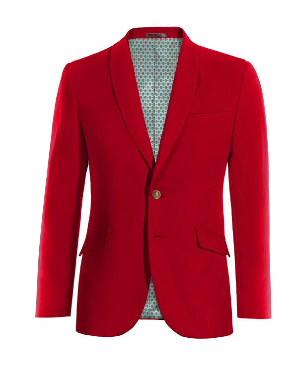 Veste rouge col châle essentiel