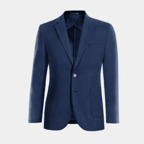 Veste sans doublure bleu marine en lin slim fit