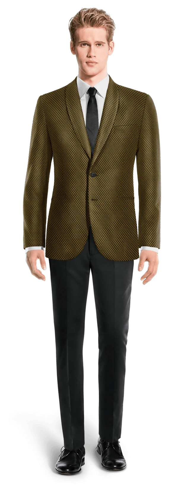 Veste sans doublure coleur or micropattern en jacquard