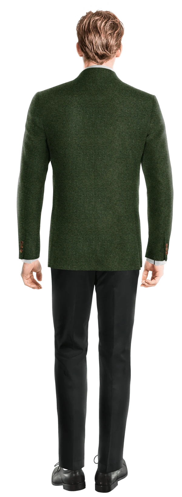 Veste verte chevrons en tweed slim fit